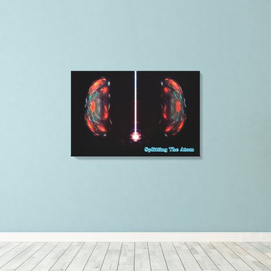 De Atom splitsen Canvas Afdruk (Insitu (Houten vloer))