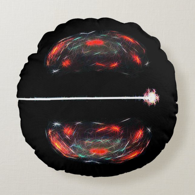 De Atom splitsen Rond Kussen (Voorkant)