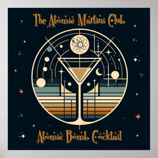 De Atomic Martini Club Atomic Bomb Cocktail Poster (Voorkant)