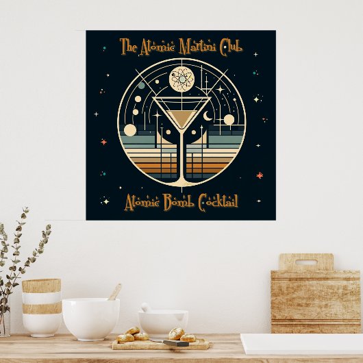 De Atomic Martini Club Atomic Bomb Cocktail Poster (Keuken)