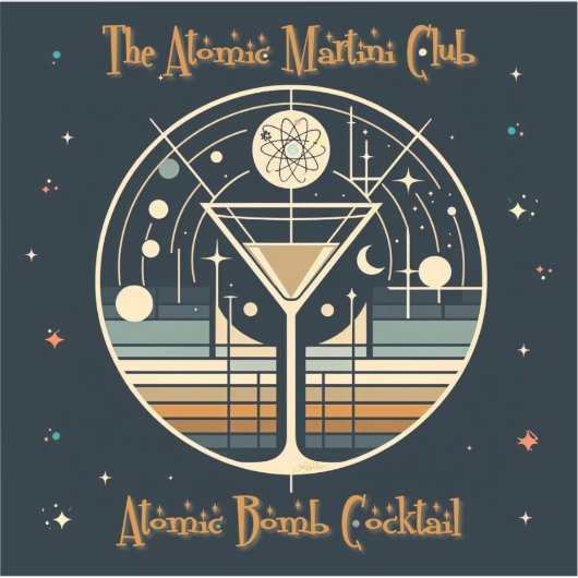 De Atomic Martini Club Atomic Bomb Cocktail Sticker (Voorkant)