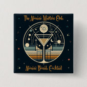 De Atomic Martini Club Atomic Bomb Cocktail Vierkante Button 5,1 Cm (Voorkant)