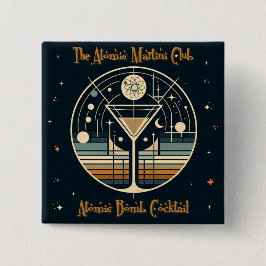 De Atomic Martini Club Atomic Bomb Cocktail Vierkante Button 5,1 Cm