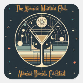 De Atomic Martini Club Atomic Bomb Cocktail Vierkante Sticker