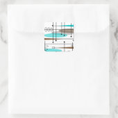 De atoom Moderne Samenvatting van het Midden van Vierkante Sticker (Tas)