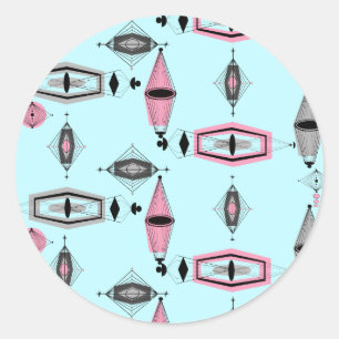 De atoom Roze & Grijze Stickers van het Patroon