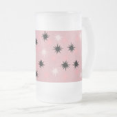 De atoom Roze Starbursts Berijpte Mok van het Glas (Voorkant rechts)