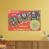 De atoomstad - Grote letterscènes Canvas Afdruk (Insitu (Woonkamer))