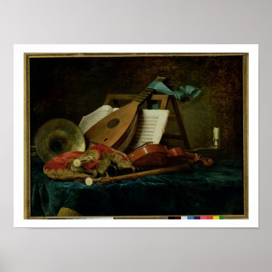 De Attributen van Muziek, 1770 (olie op canvas) Poster (Voorkant)