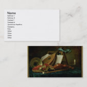 De Attributen van Muziek, 1770 (olie op canvas) Visitekaartje (Voorkant / Achterkant)