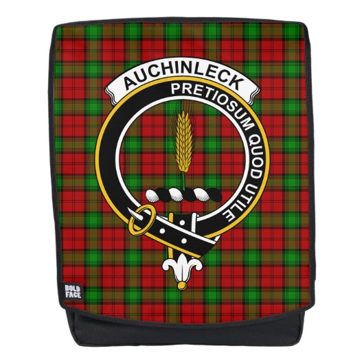 De Auchinleck Clan Crest Tartan Rugtassen (Voorkant)