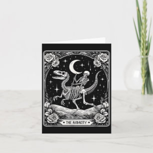 De Audacity Skelet Rijdt Dinosaurus Tarotkaart Kaart
