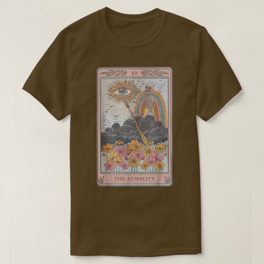 De Audacity Skeleton Tarot Card Sun Evil Eye Aest T-shirt (Design voorkant)