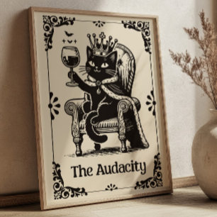 De Audacity Zwarte Kat Grappige Tarotkaart Kunst Poster