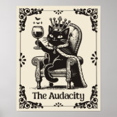 De Audacity Zwarte Kat Grappige Tarotkaart Kunst Poster (Voorkant)