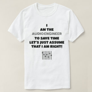 De audio-engineer heeft altijd de juiste lichte Sj T-shirt