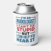 De audioloog kan niet onstuimig bevestigen helpen blikjeskoeler (Blikje Achterkant)