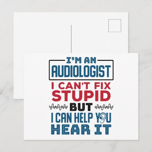 De audioloog kan niet onstuimig bevestigen helpen  briefkaart (Voorkant / Achterkant)