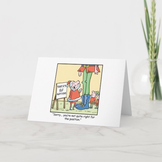 De Auditie van het Elf van de Cartoon van Kerstmis Feestdagen Kaart (Voorkant)