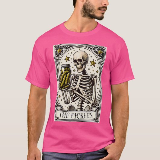 De augurken Tarot Kaart Skeleton Canning Seizoen G T-shirt (Voorkant)