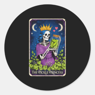 De augurkprinses tarotkaart minnares vrouwen meisj ronde sticker