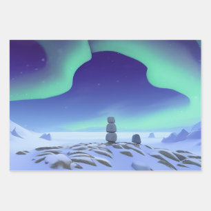 De Aurora Borealis: danslicht in het noorden Inpakpapier Vel