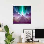 De aurora en de energie van de Cydonipiramide Poster (Thuiskantoor)
