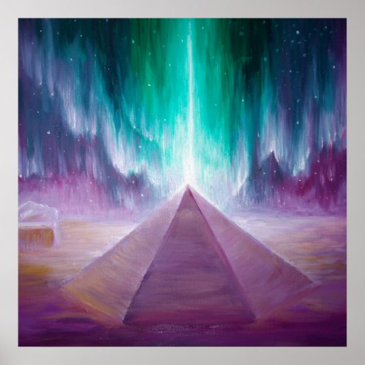 De aurora en de energie van de Cydonipiramide Poster (Voorkant)