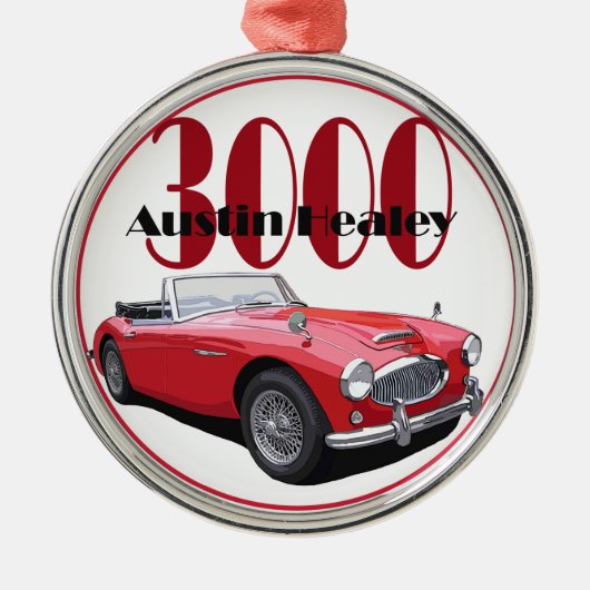 De Austin Healey 3000 Metalen Ornament (Voorkant)