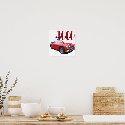 De Austin Healey 3000 Poster (Keuken)