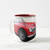 De Austin Healey 3000 Tweekleurige Koffiemok (Voorkant links)