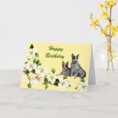 De Australische Gelukkige Verjaardag van de Hond Kaart (Gele Bloem)