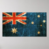 De  Australische vlag Scratched and Worn Poster (Voorkant)