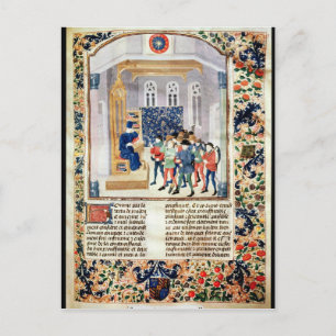 De auteur die zijn boek aan de landbouwers voorleg briefkaart