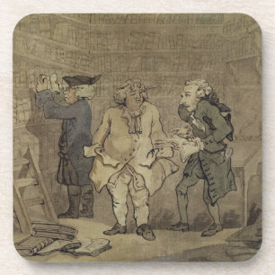 De auteur en zijn uitgever, 1784 (grijze was en drankjes onderzetter