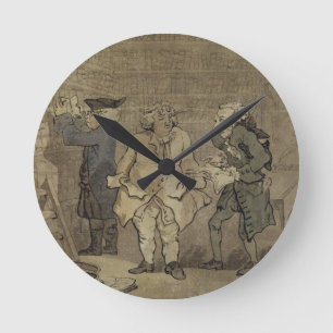 De auteur en zijn uitgever, 1784 (grijze was en ronde klok