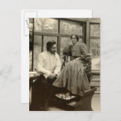 De auteur Leonid Andreyev met zijn vrouw Briefkaart (Voorkant / Achterkant)