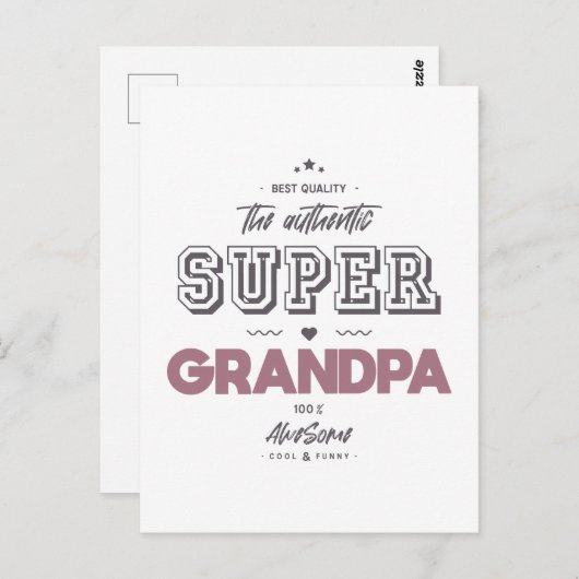 De authentieke super opa briefkaart (Voorkant / Achterkant)