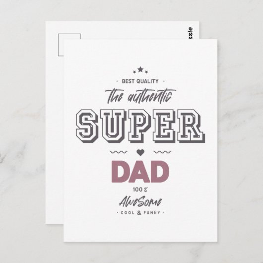 De authentieke super papa briefkaart (Voorkant / Achterkant)