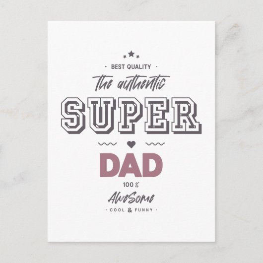 De authentieke super papa briefkaart (Voorkant)