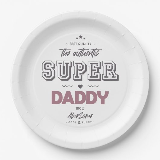 De authentieke superpapa papieren bordje (Voorkant)