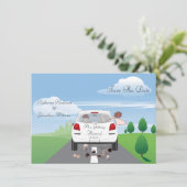 De auto bewaart de Aankondiging van de Datum (Staand voorkant)