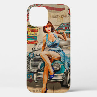 De auto reist door de Amerikaanse vintage poster.  Case-Mate iPhone Case
