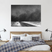 De auto rijdt het Texas Panhandle in de stofkam Canvas Afdruk (Insitu (Slaapkamer))