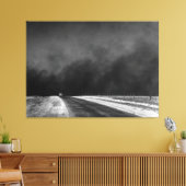 De auto rijdt het Texas Panhandle in de stofkam Canvas Afdruk (Insitu (Woonkamer))