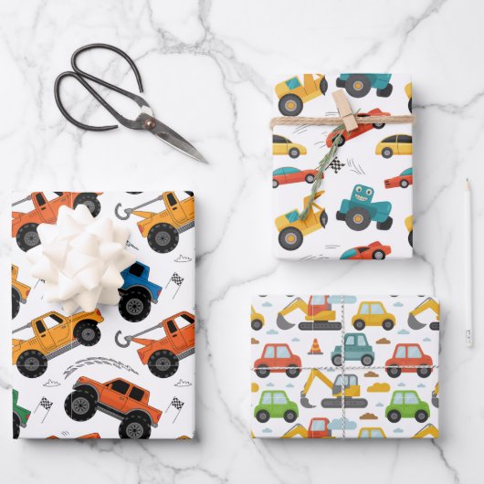 De auto-serie - Kinderen inpakpapier Vel (Voorkant)