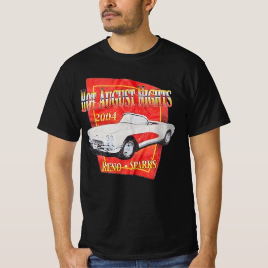 De auto van de auto aan augustus nachten t-shirt (Voorkant)