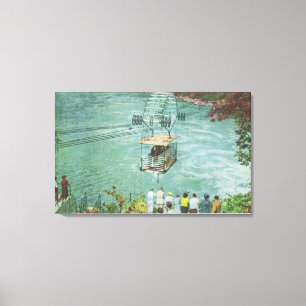 De auto van de Kabel die de Whirlpool kruist Canvas Afdruk