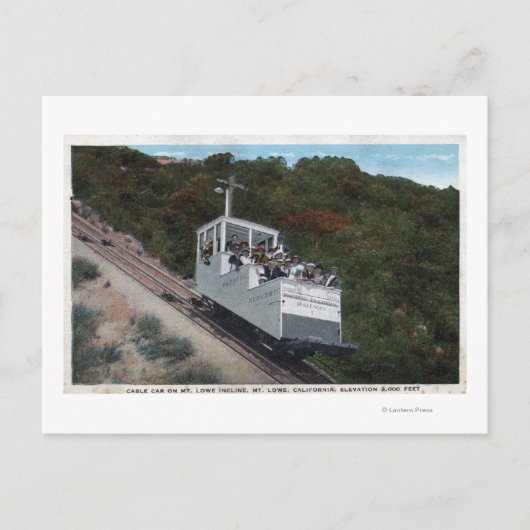 De auto van de kabel op Gecombineerd Uitzicht Briefkaart (Voorkant)