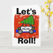 De auto van de politie met de kerstboomkaart past  kaart (Gele Bloem)